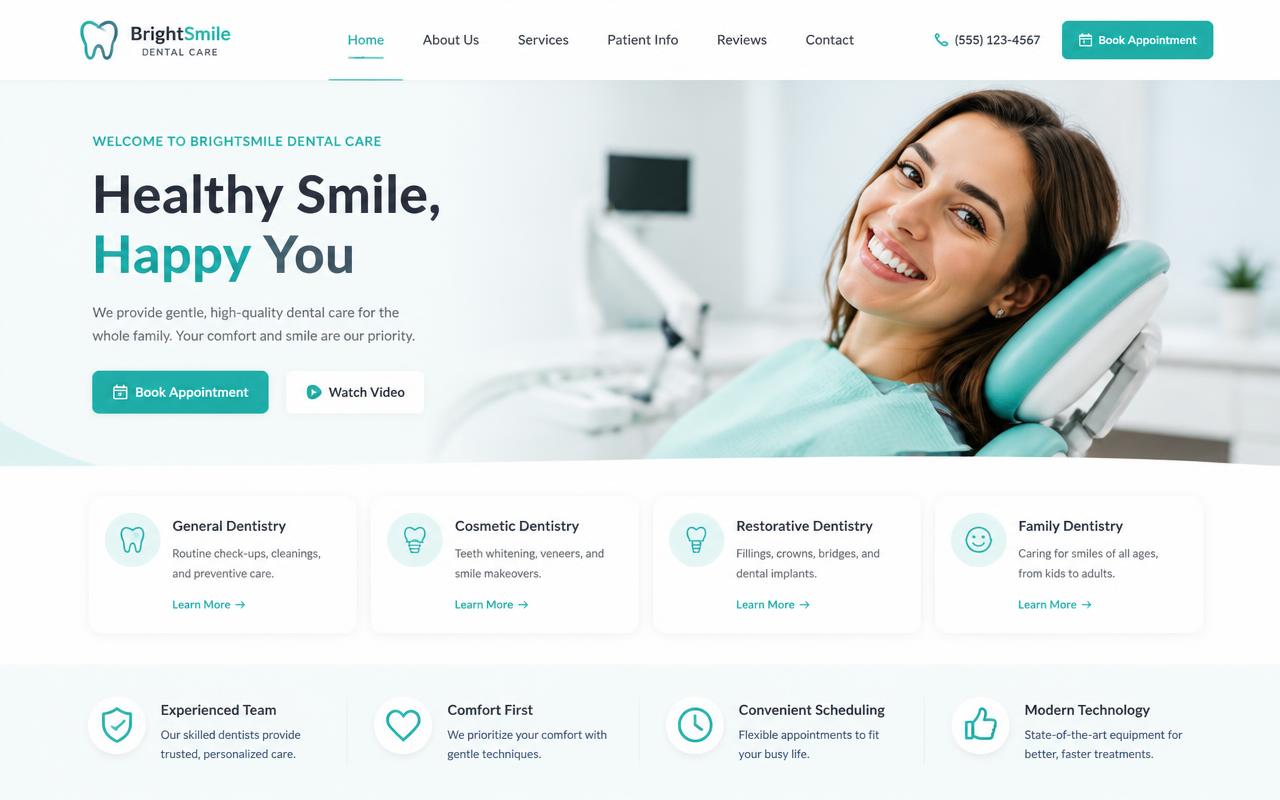 Dental website built by Lawtegic Solutions